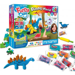 Modelína FUNNY DOO, sada "Dinos“, + formy + nástroje, MITAMA 63855