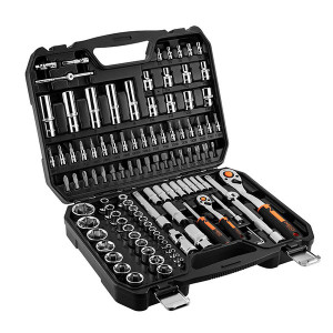 Sada nástrčných klíčů, 10-066, chrom-vanadiová ocel, kufřík, Neo Tools