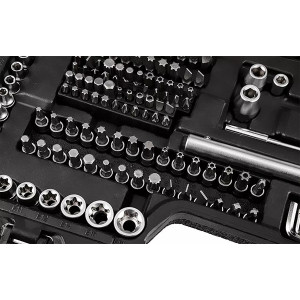 Sada nástrčných klíčů, 10-220, 220 ks, velikost 1/4, 1/2, 3/8, kufřík, NEO TOOLS