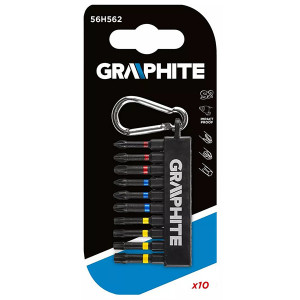 Tvrzené bity pro rázový utahovák, 56H562, sada 10ks, Graphite