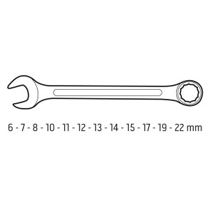 Očkoploché klíče, 09-752, Sada 12 ks, 6-22 mm, NEO TOOLS