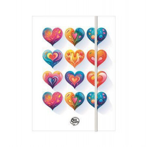 Desky s gumičkou "Love", karton, A4, OPTISCHOOL 27IGM00-005