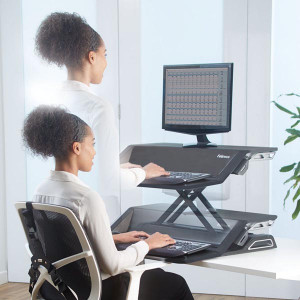 Pracovní stanice, Sit-Stand Lotus, černá, plast-kov, Fellowes, DOPRODEJ