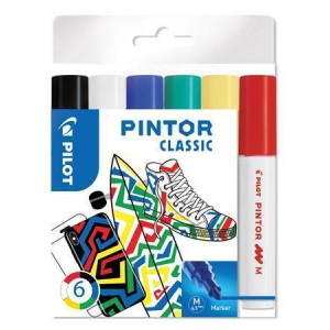Set dekorativních popisovačů "Pintor M", 6 barev klasik, 1,4 mm, PILOT