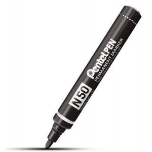 Permanentní popisovač "N50", černá, 2 mm, kuželový hrot, PENTEL N50-AE
