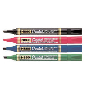 Permanentní popisovač "N860", černá, 1,5 mm, zkosený hrot, PENTEL N860-AE