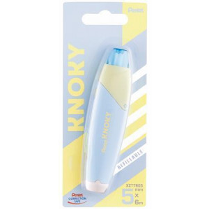 Korekční páska "Knoky", modro-žlutá, 5 mm x 6 m, znovu plnitelná, PENTEL