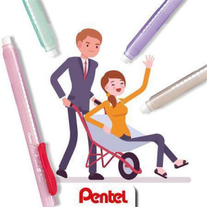 Pryž "ZE11-A", transparentní, výsuvná, PENTEL ZE11T-A