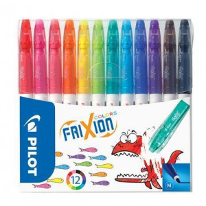Fixy "Frixion Colors", sada,12 barev, 0,39-0,7 mm, vymazatelný, PILOT