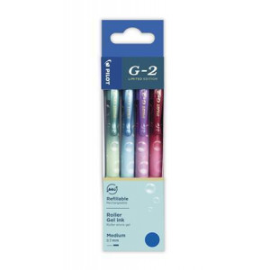 Gelové pero "G-2 Bubble", mix barev, sada, 0,32 mm, 4 ks, stiskací mechanismus, PILOT 449065