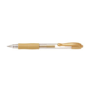 Gelové pero "G-2 Metallic", zlatá, 0,32 mm, stiskací mechanismus, PILOT