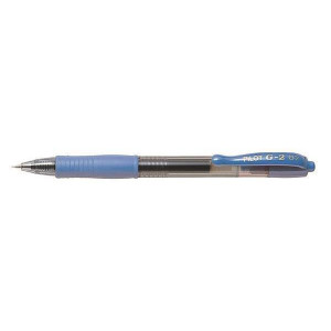 Gelové pero "G-2", nebeská modrá, 0,32 mm, stiskací mechanismus, PILOT