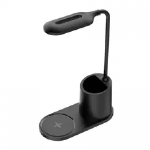 Platinet PDL1930B stolní LED lampa 3W stmívatelná, bezdrátové nabíjení, černá
