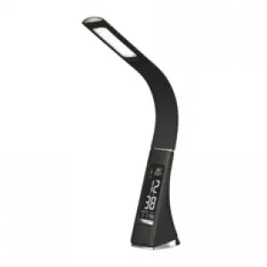 Platinet PDLU3B stolní LED lampa stmívatelná, flexibilní rameno, hodiny, černá
