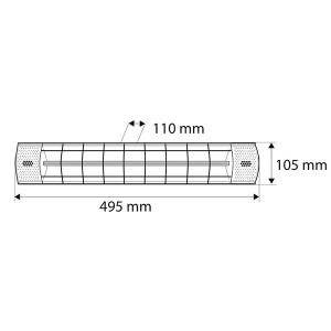 Infra zářič (ohřívač) NEO TOOLS 90-031, 2000W, IP55, Golden Halogen Lamp, pro vyhřívání podlah a prostor skladů a stavenišť