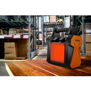 Keramický infra zářič (ohřívač) s ventilátorem NEO TOOLS 90-060, 2000W, IP55, keramický PTC Heating Element, pro vyhřívání menších