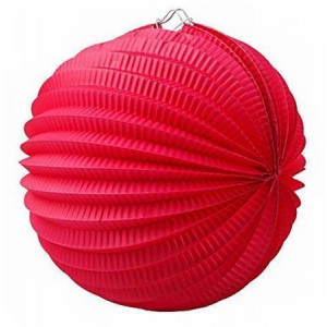 Papírový lampion, červená, kulatý, 22 cm, 1018014007-15