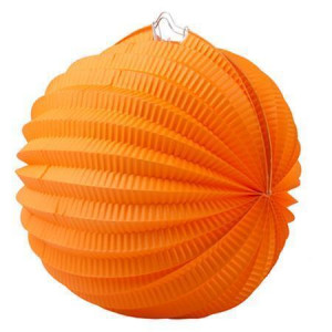 Papírový lampion, oranžová, kulatý, 22 cm, 1018014007-17