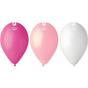 Balónek, fuchsiová/růžová/bílá, 26 cm, 10 ks/balení, 10200009-PINK