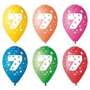 Balónek, s číslem 7, 26 cm