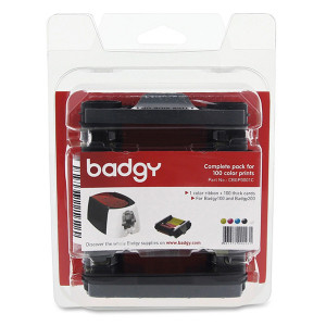 Badgy originální páska do tiskárny karet, CBGP0001C, barevná, Badgy + 100ks karet pro potisk,typ