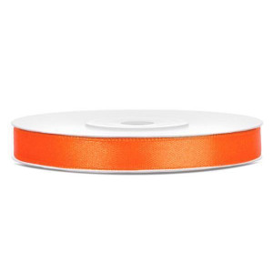 Saténová stuha, oranžová, 6 mm x 25 m