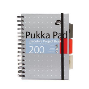 Spirálový sešit "Metallic Project Book", mix barev, A5, linkovaný, 100 listů, PUKKA PAD 6336-MET