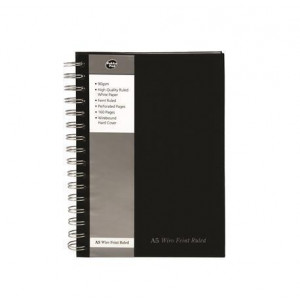 Blok "Black Range", A5, černá, linkovaný, 80 listů, spirálová vazba, PUKKA PAD
