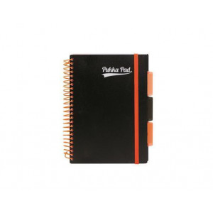 Blok "Neon černý notepad", A5, mix barev, linkovaný, 100 listů, spirálová vazba, PUKKA PAD