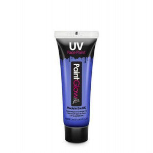 Barva na obličej a tělo, neonově modrá, fluorescenční v UV světle, 12 ml