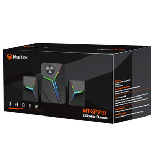 Meetion reproduktory SP2111, 2.1, 15W, černé, podsvícené