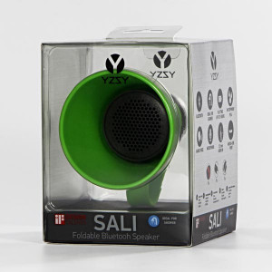 YZSY Bluetooth reproduktor SALI, 1.0, 3W, zelený, regulace hlasitosti, skládací, voděodolný, DOPRODEJ