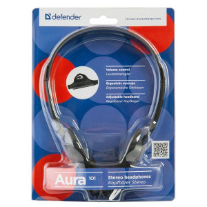 Defender Aura 101 sluchátka, drátová, černá, otevřená, 3.5 mm jack