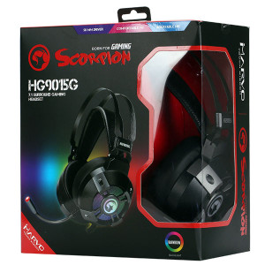 Marvo HG9015G sluchátka s mikrofonem, drátová, černá, 7.1 (virtuálně), USB