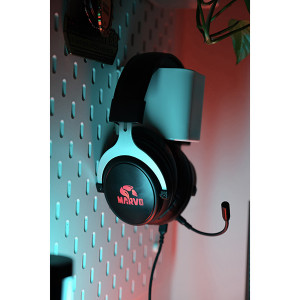 Marvo HG9052 sluchátka s mikrofonem, drátová, černá, 7.1 (virtualně), červeně podsvícená, 7.1 (virtuálně) typ USB