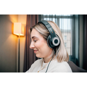 Verbatim TruSound sluchátka s mikrofonem, drátová, černá, plug and play typ USB-C