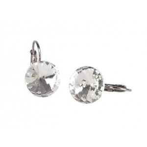 Náušnice "MADE WITH SWAROVSKI ELEMENTS", bílá, závěsné, 12 mm, ART CRYSTELLA 1800XFR001