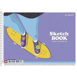 Skicák, náčrtník "Draw your dream", mix motivů, A4, 20 listů, 120 g, SHKOLYARYK PB-SC-020-8048