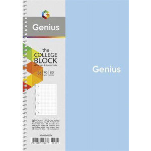 Spirálový sešit "Genius", mix motivů, čtverečkovaný, B5, 80 listů, SHKOLYARYK B5-080-6800K