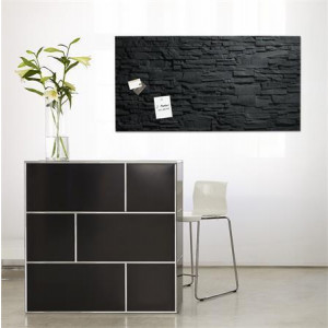 Magnetická skleněná tabule "Artverum®", břidlice, 91 x 46 x 1,5 cm, SIGEL GL149