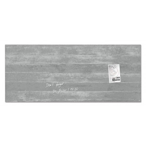 Magnetická skleněná tabule "Artverum®", textura betonu, 130 x 55 x 1,8 cm, SIGEL GL248
