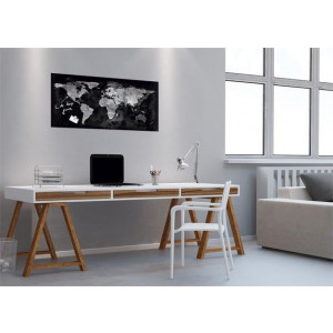 Magnetická skleněná tabule "Artverum®", mapa světa, 91 x 46 x 1,5 cm, SIGEL GL270