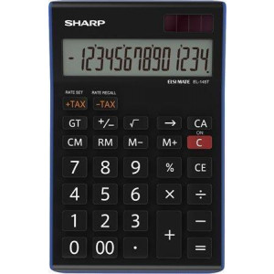 Kalkulačka, stolní, 14místný displej, SHARP "EL-145TBL"