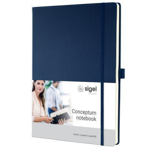 Exkluzivní zápisník "Conceptum", modrá, A4, čtverečkovaný, 97 listů, tvrdé desky, SIGEL CO646