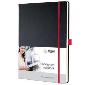 Exkluzivní zápisník "Conceptum Red Edition", černo-červená, A4, čtverečkovaný, 97 listů, tvrdé desky