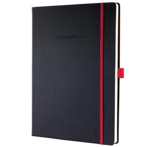 Exkluzivní zápisník "Conceptum Red Edition", černo-červená, A4, linkovaný, 97 listů, tvrdé desky, SI