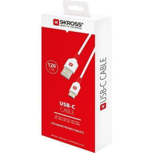 USB kabel, bílá, USB-A / USB-C, 1,2 m, SKROSS SKCA0002A-C120CN