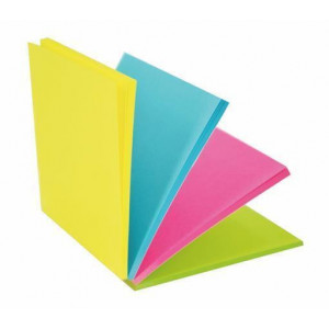 Samolepicí bloček "Magic Pad", nenové barvy, 76x76 mm, 100 listů, STICK N 21571
