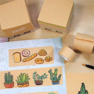 Samolepicí bloček "Kraft Cube", mix barev, 76x76 mm, 400 listů, mini paleta STICK N 21817