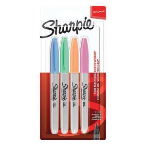 Permanentní popisovač "Fine Point", 4 pastelové barvy, 1 mm, kuželový hrot, SHARPIE NSH2065402